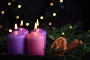 Four lit Advent Candles